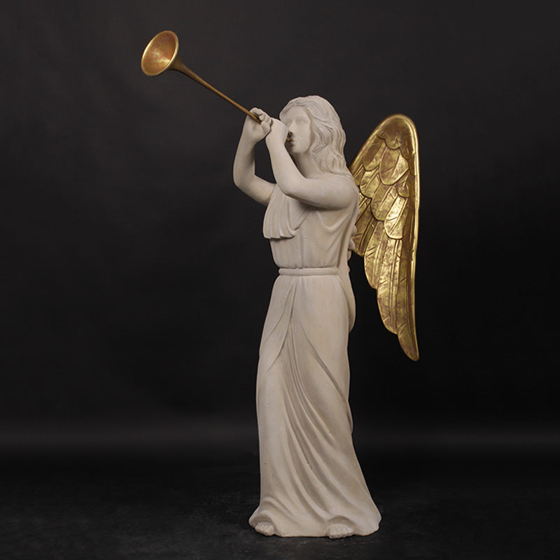 Stone Angel with Trumpet Statue S0318-170146-H