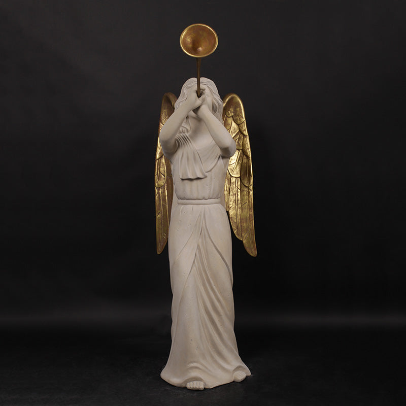 Stone Angel with Trumpet Statue