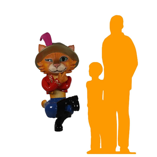 Comic Cat Sitting Life Size Statue A0715S-170151-H