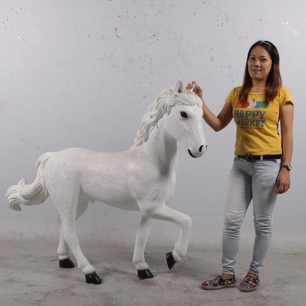 White Majestic Pony Statue