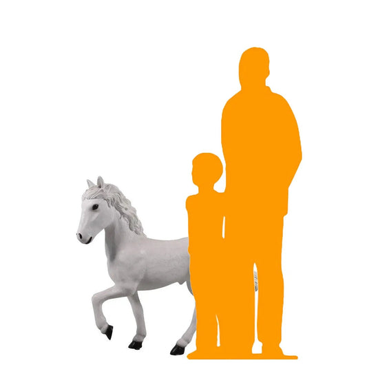 White Majestic Pony Statue A0641-170161-H