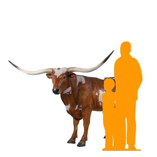 Texas Long Horn Life Size Statue
