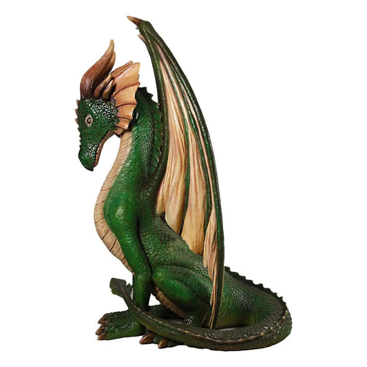 Green Sitting Dragon Life Size Statue - LM Treasures Prop Rentals
