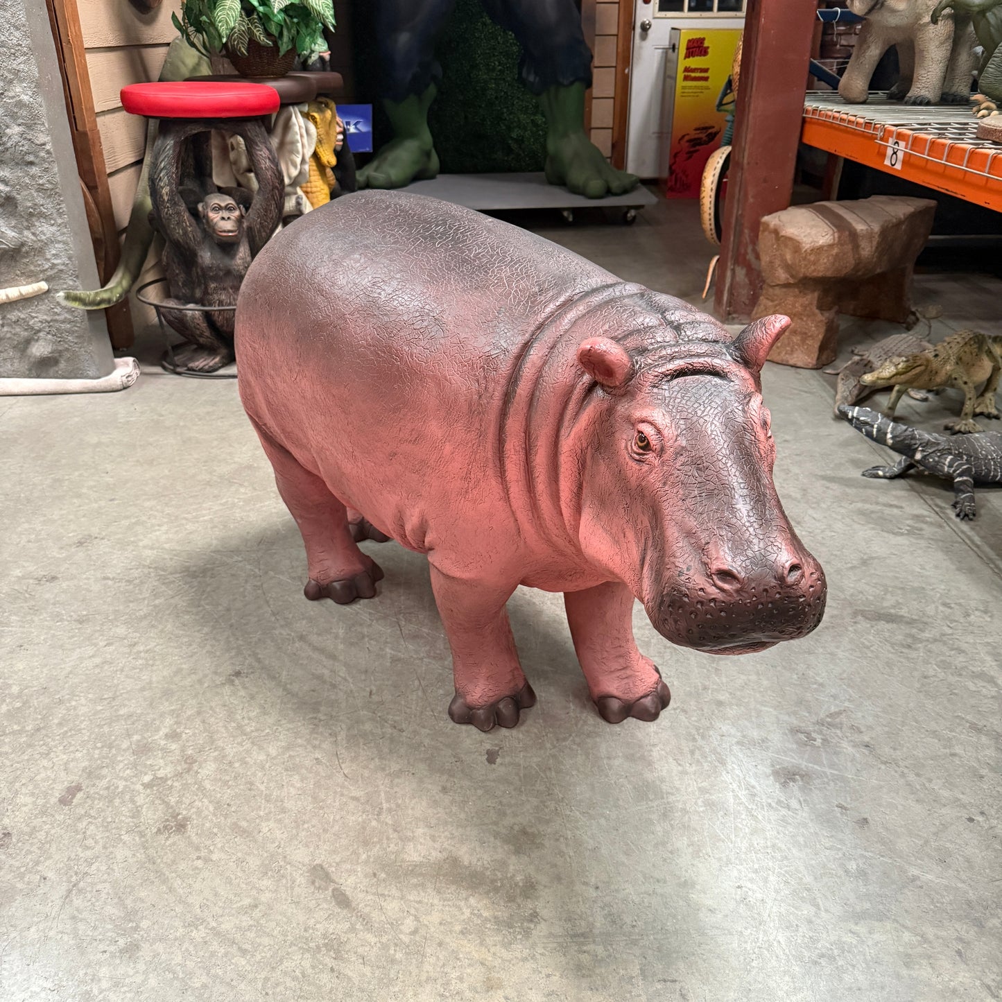 Light Baby Hippo Statue