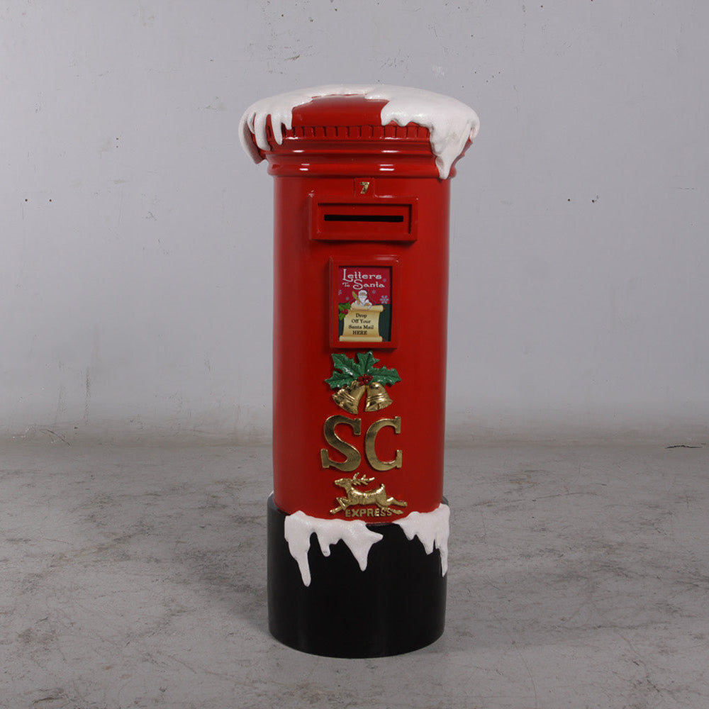 Small Santa's Snow Mailbox Statue