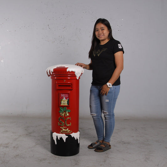 Small Santa's Snow Mailbox Statue
