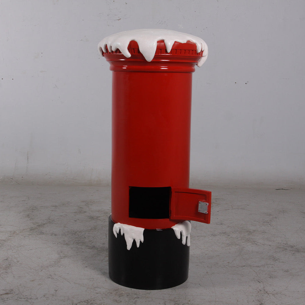 Small Santa's Snow Mailbox Statue