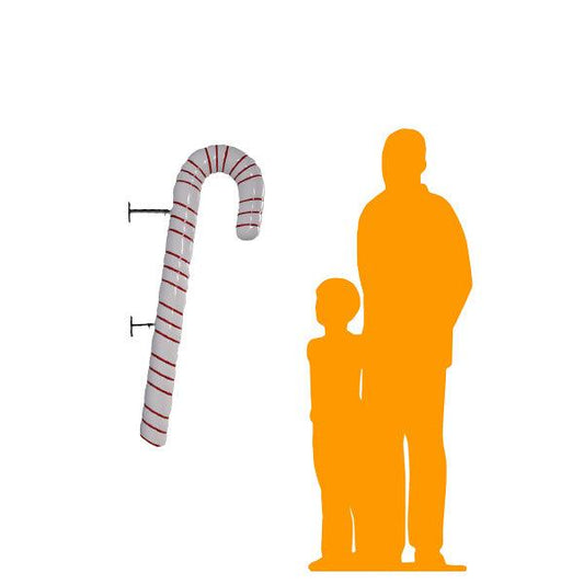 Hanging White Cushion Candy Cane Statue