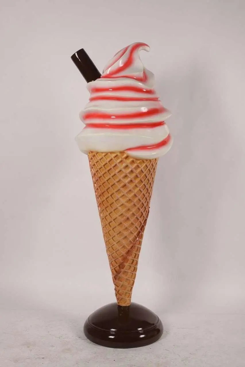 Large Soft Serve Strawberry Ice Cream Statue R0325S-180053-H