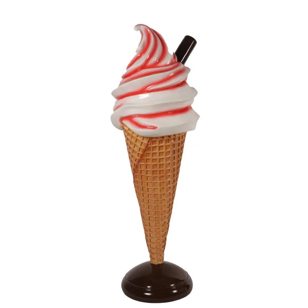 Large Soft Serve Strawberry Ice Cream Statue - LM Treasures Prop Rentals
