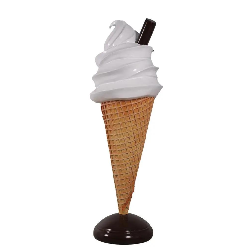 Large Vanilla Soft Serve Ice Cream Statue - LM Treasures Prop Rentals