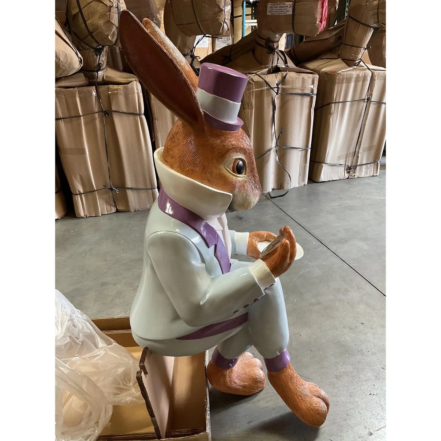 Sitting Mister Rabbit Statue A0859-180110-H