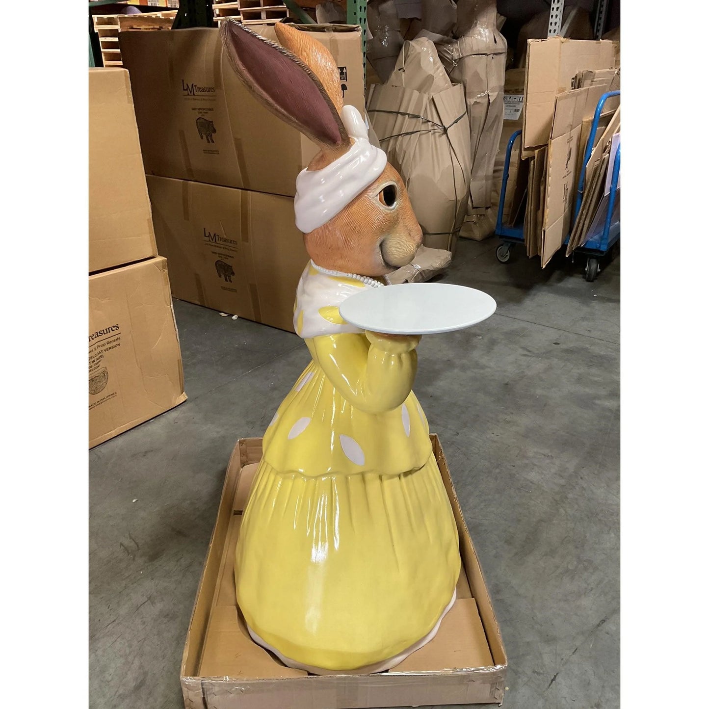 Miss Rabbit With Tray Statue