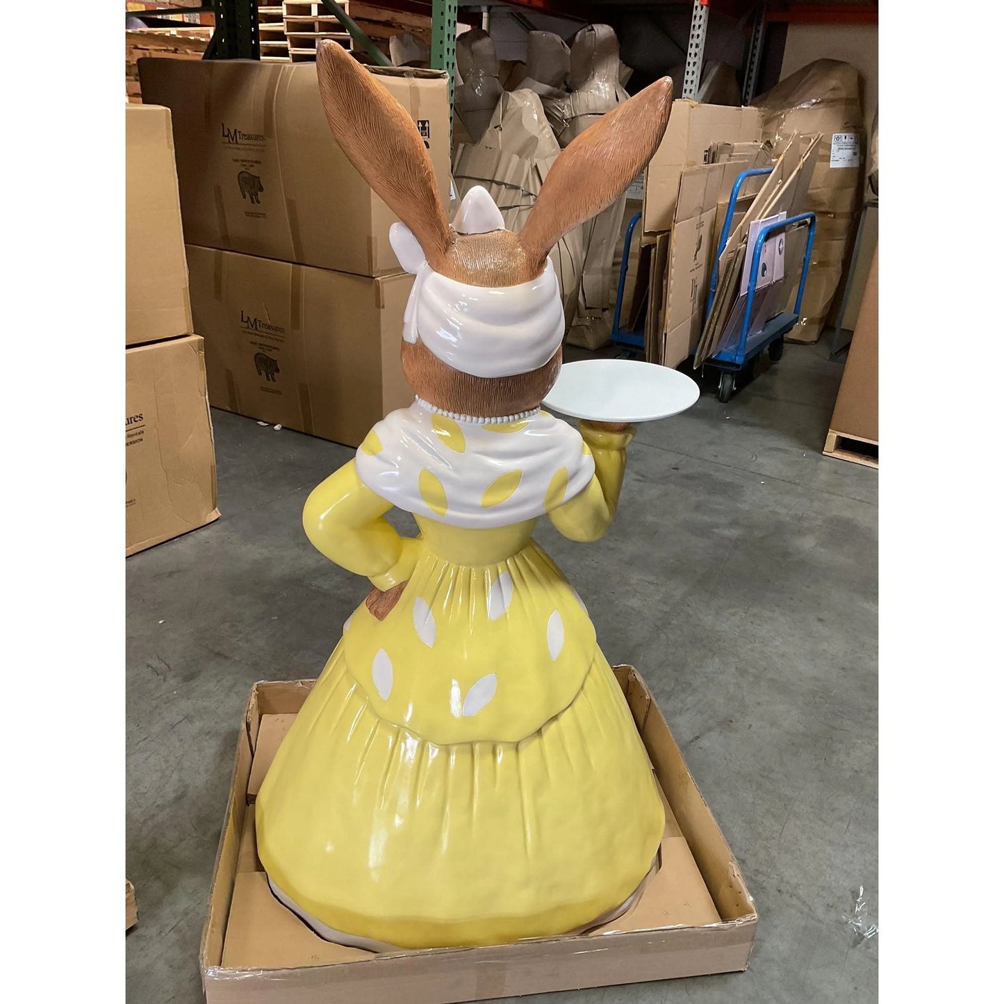 Miss Rabbit With Tray Statue