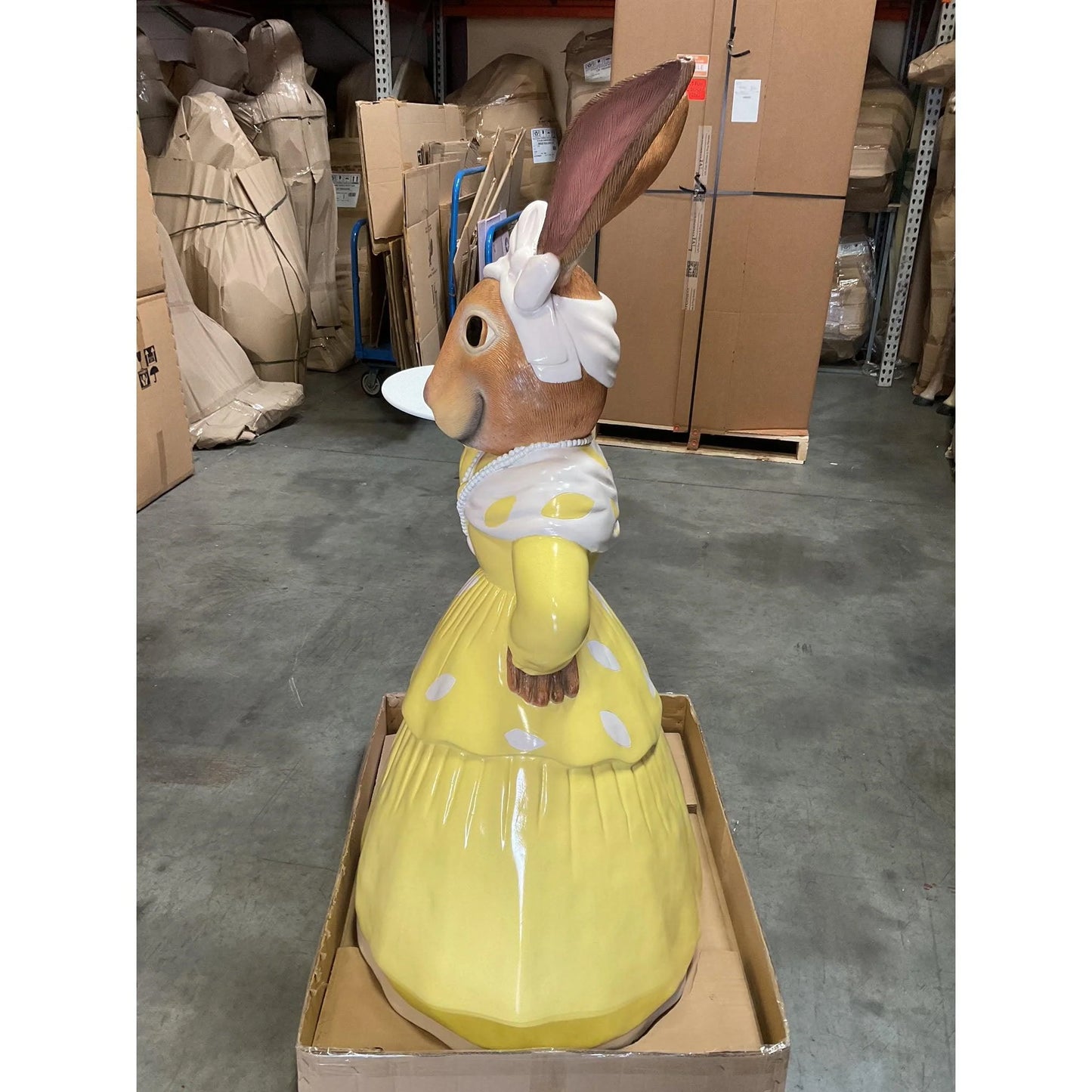 Miss Rabbit With Tray Statue