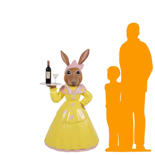 Miss Rabbit With Tray Statue