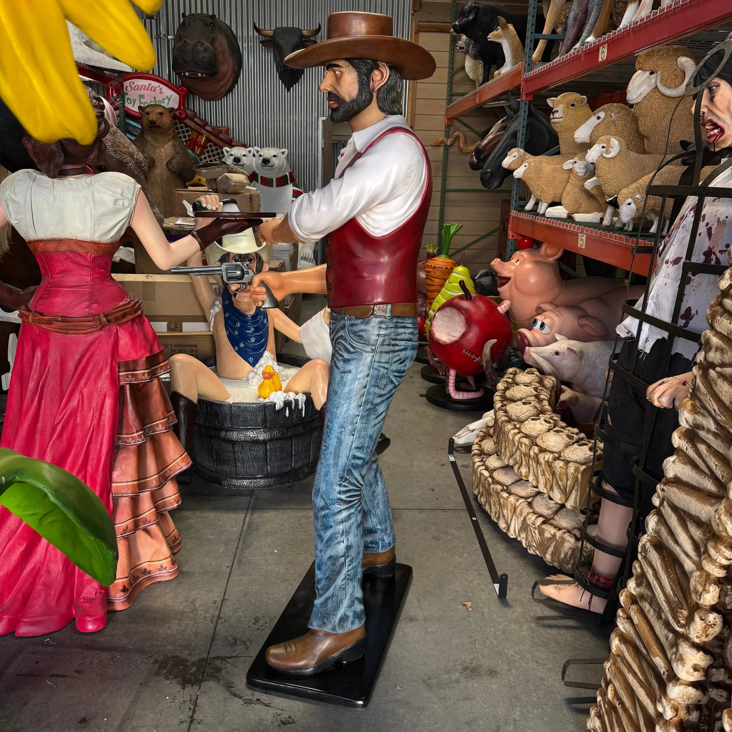 Gunslinger Cowboy Life Size Statue LS325-180147-H