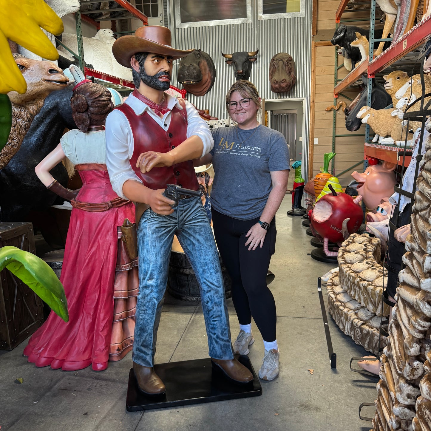 Gunslinger Cowboy Life Size Statue