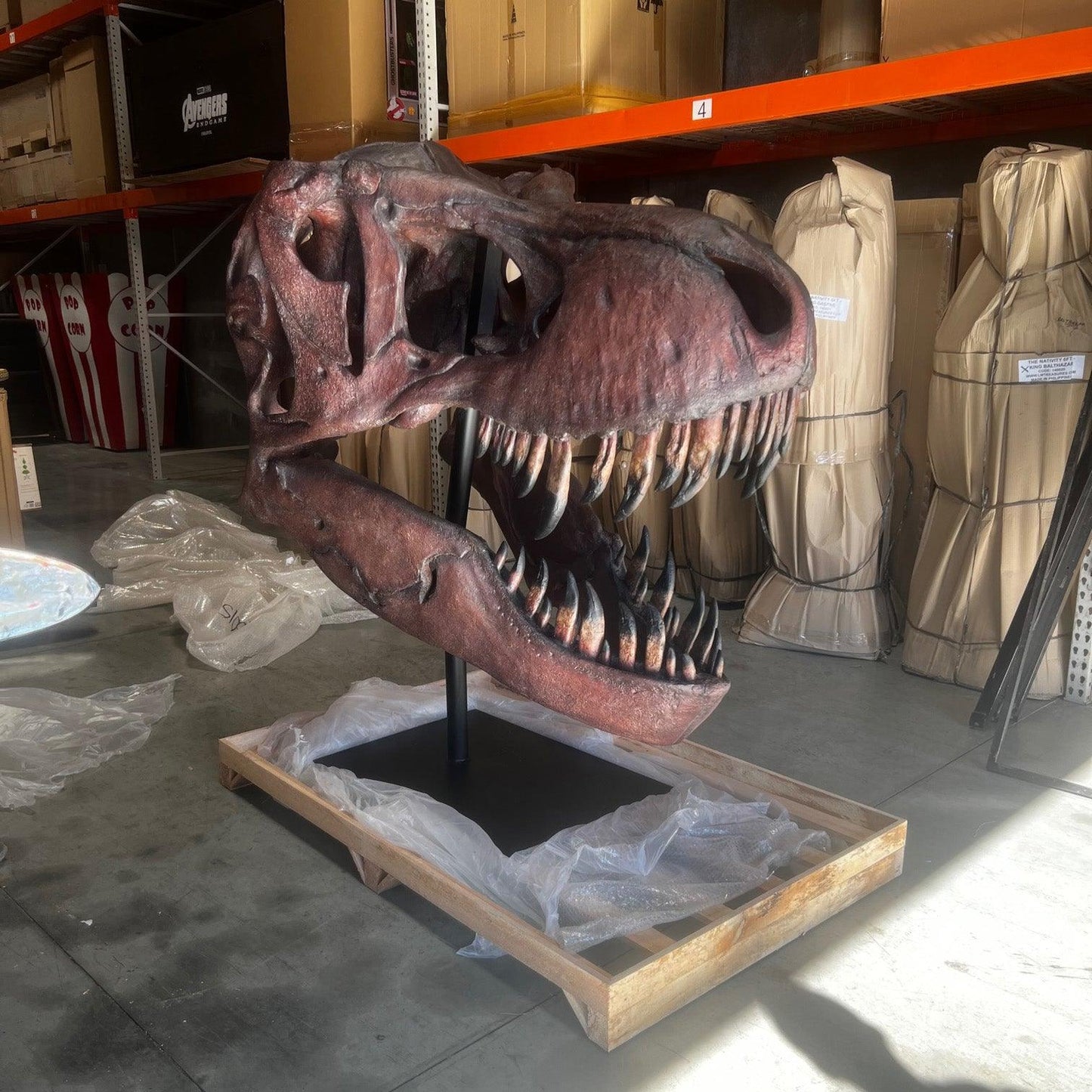 Jumbo T-Rex Skull Statue