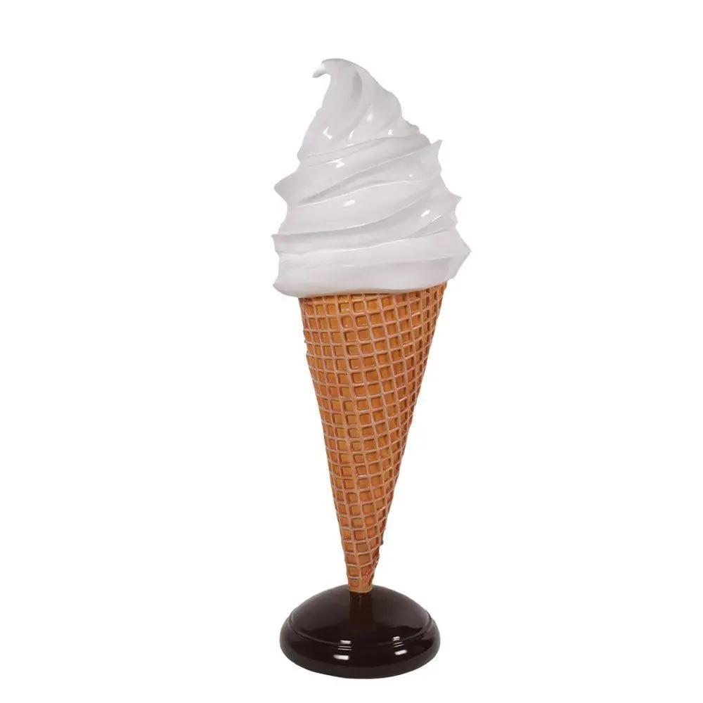 Large Plain Vanilla Soft Serve Ice Cream Statue - LM Treasures Prop Rentals