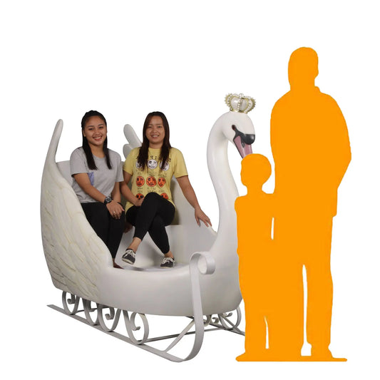 Large Swan Sleigh Statue S0195-180174-H