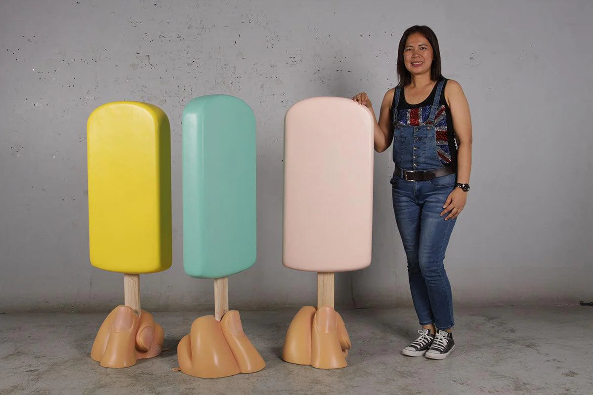 Yellow Ice Cream Popsicle Statue