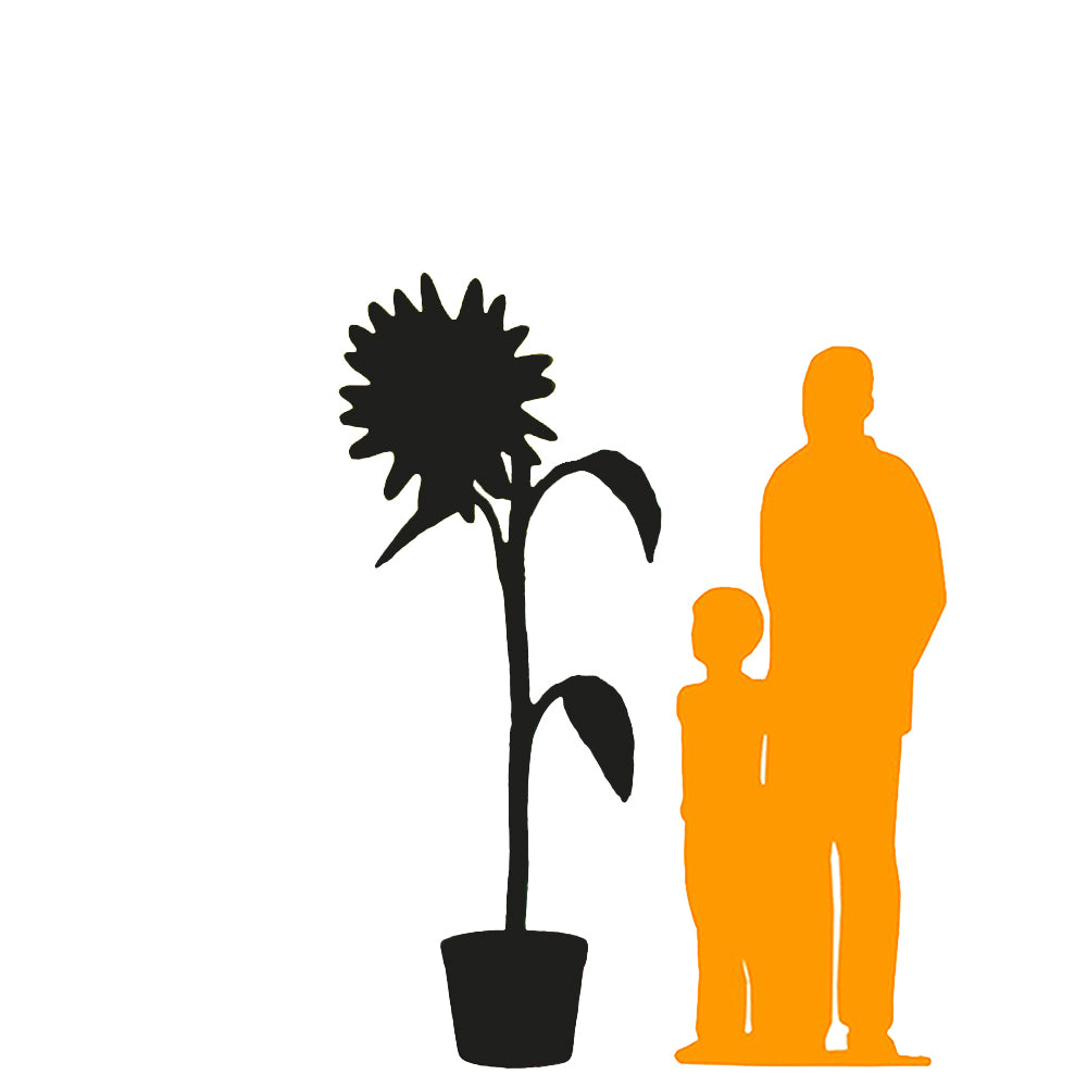 Large Blue Sunflower Statue