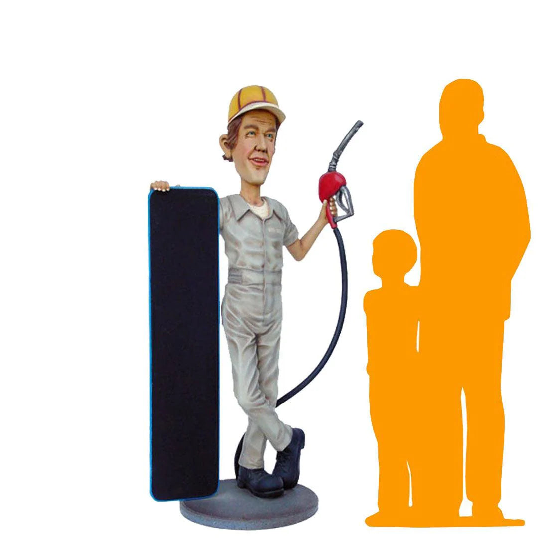 Gasoline Man Menu Board Statue
