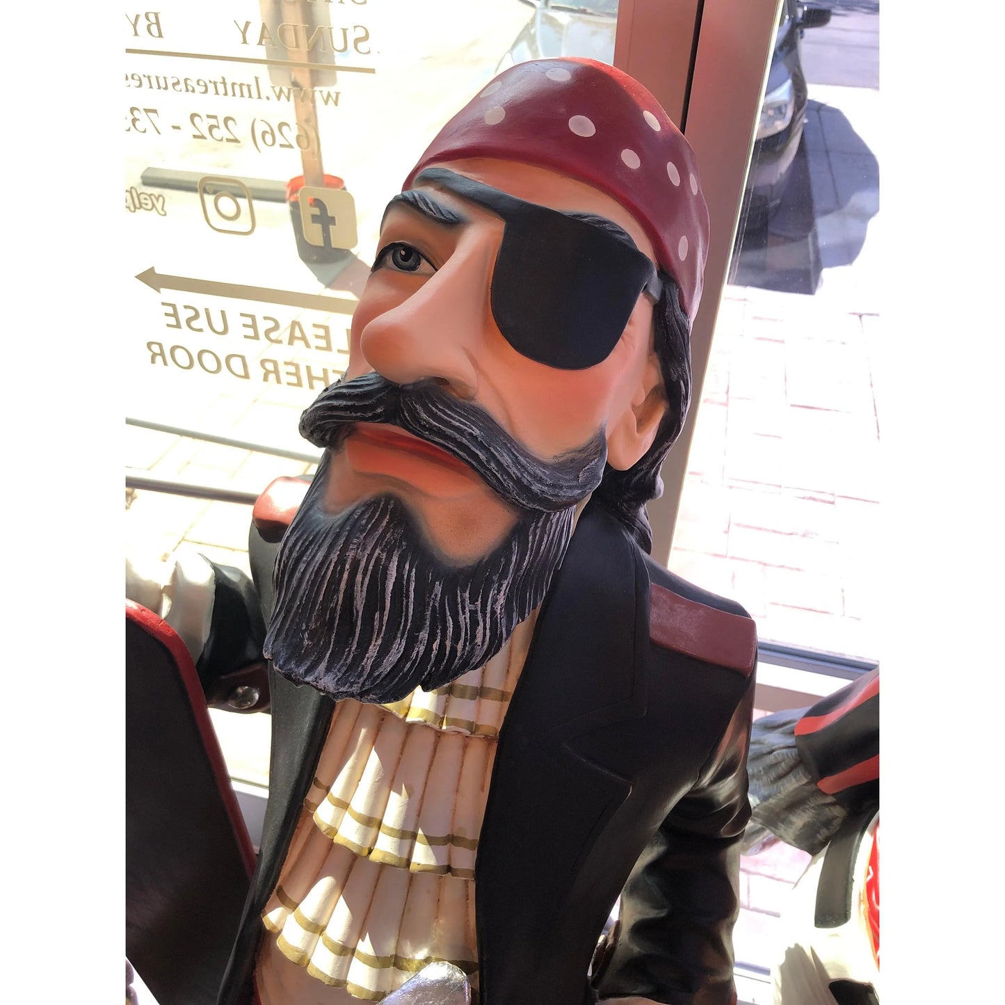 Pirate Holding Menu Board Life Size Statue