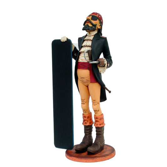 Pirate Holding Menu Board Life Size Statue - LM Treasures Prop Rentals