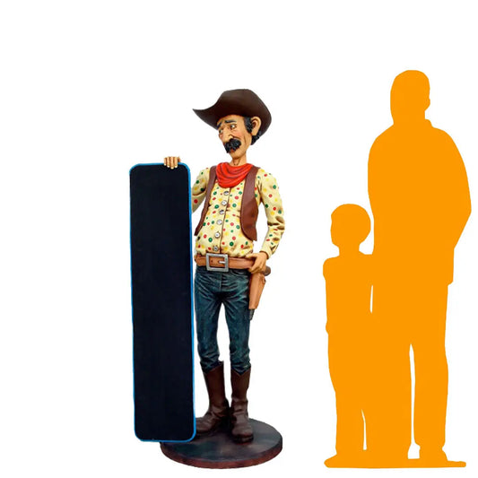 Cowboy With Menu Life Size Statue LS135-1864-A