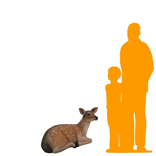 Baby Deer Lying Life Size Statue A0754-190001-H