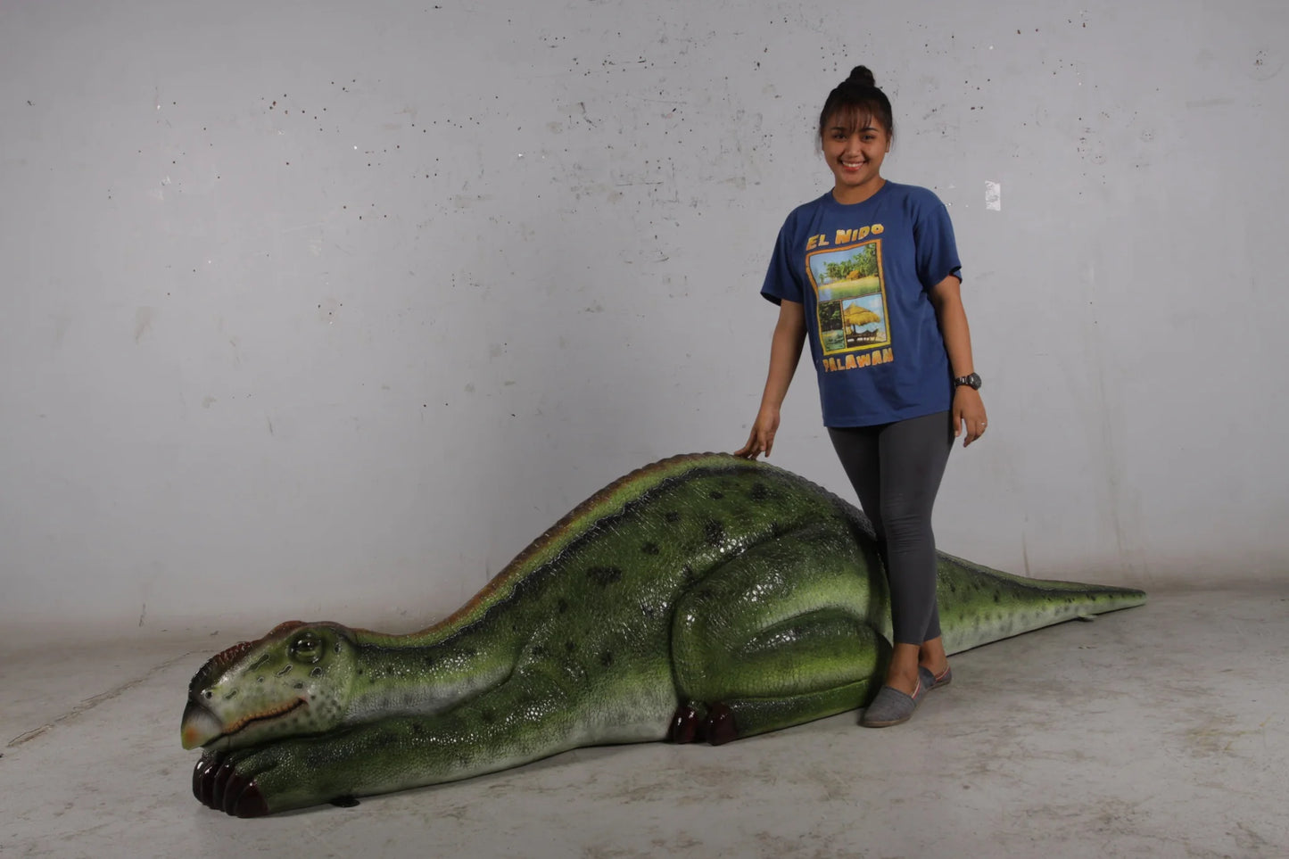 Sleeping Muttaburrasaurus Dinosaur Statue