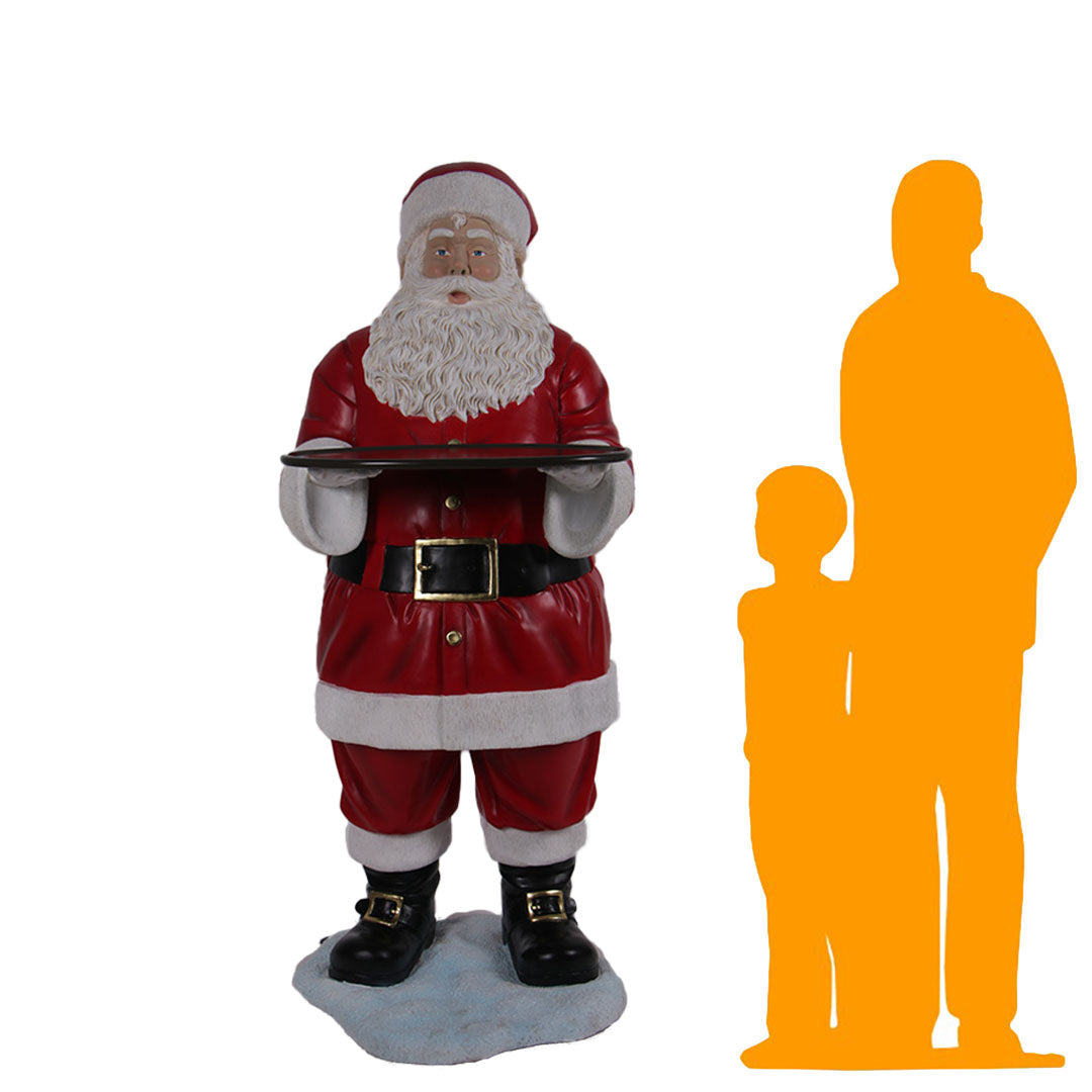 Santa Claus With Tray Statue