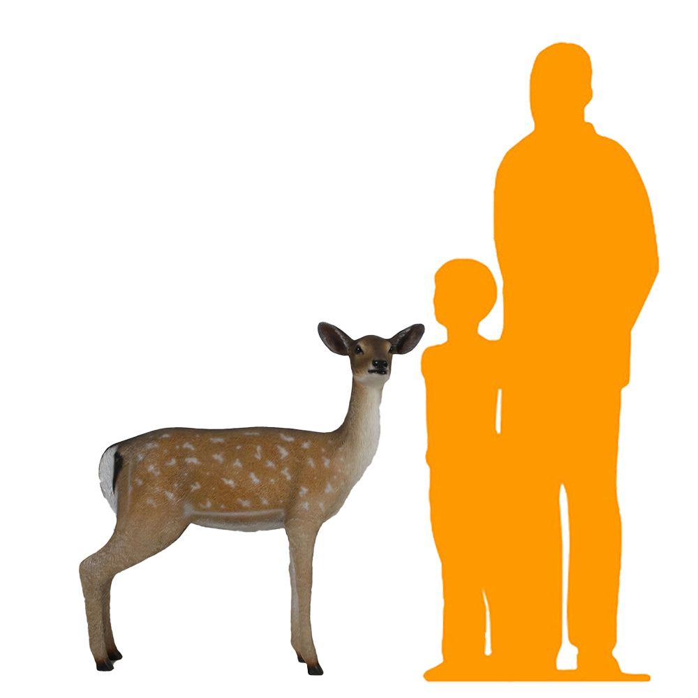 Baby Deer Standing Life Size Statue