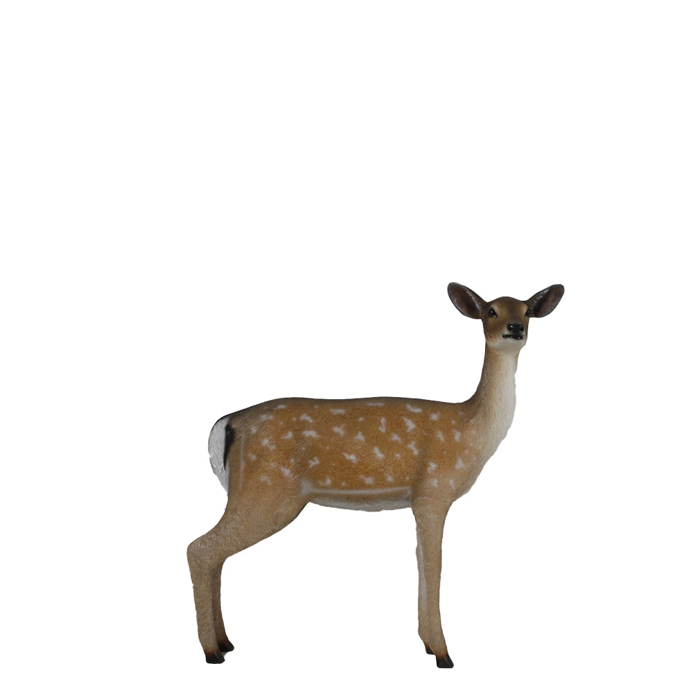 Baby Deer Standing Life Size Statue