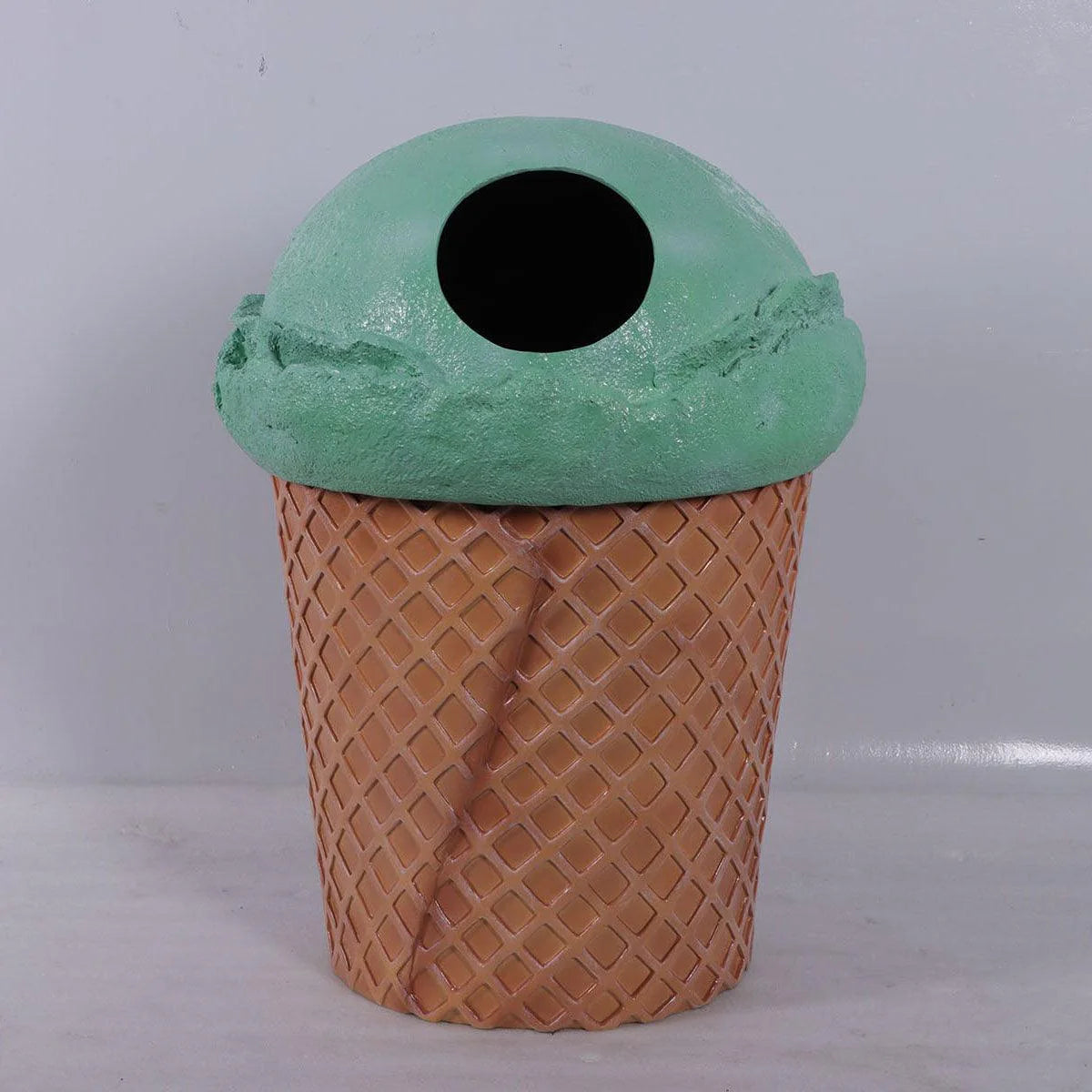 Mint Green Ice Cream Trash Can Statue