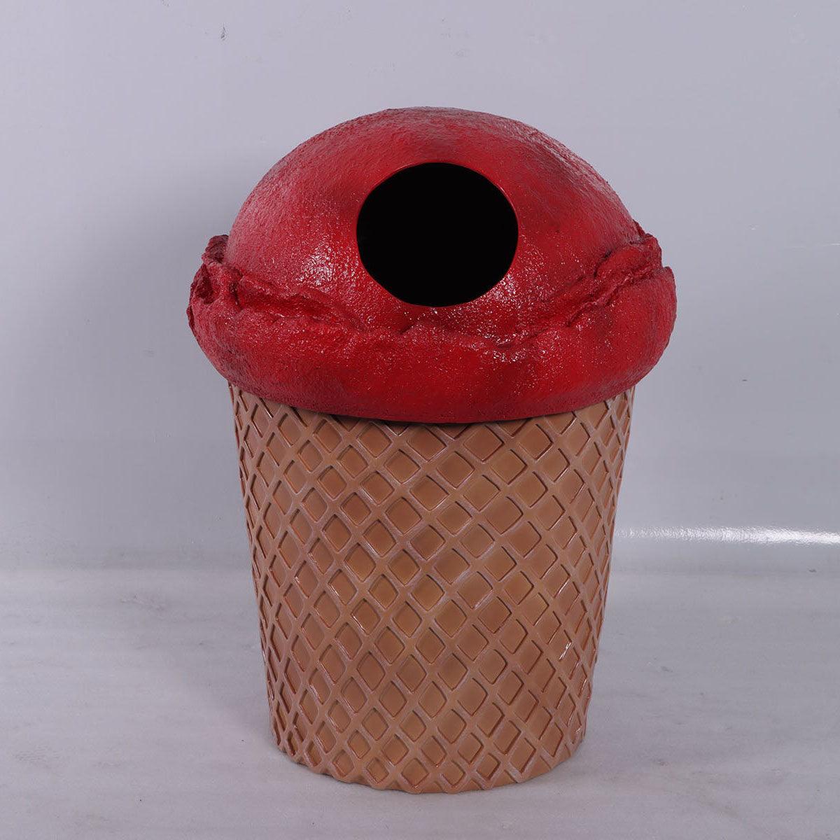 Strawberry Ice Cream Trash Can Statue