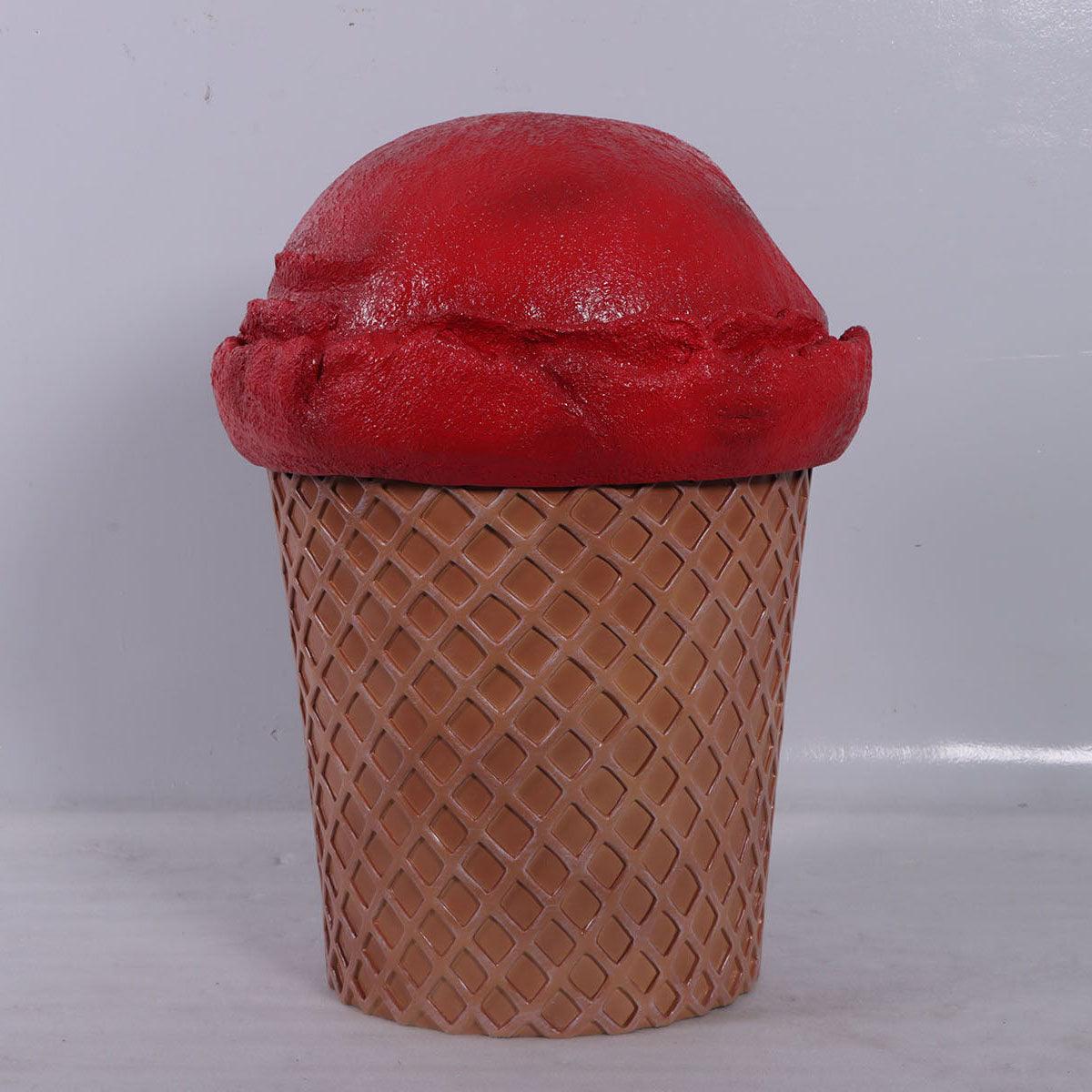 Strawberry Ice Cream Trash Can Statue