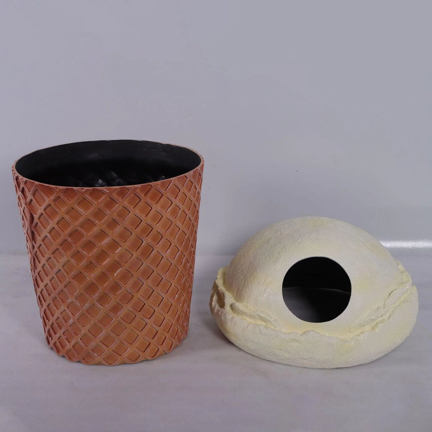Vanilla Ice Cream Trash Can Statue