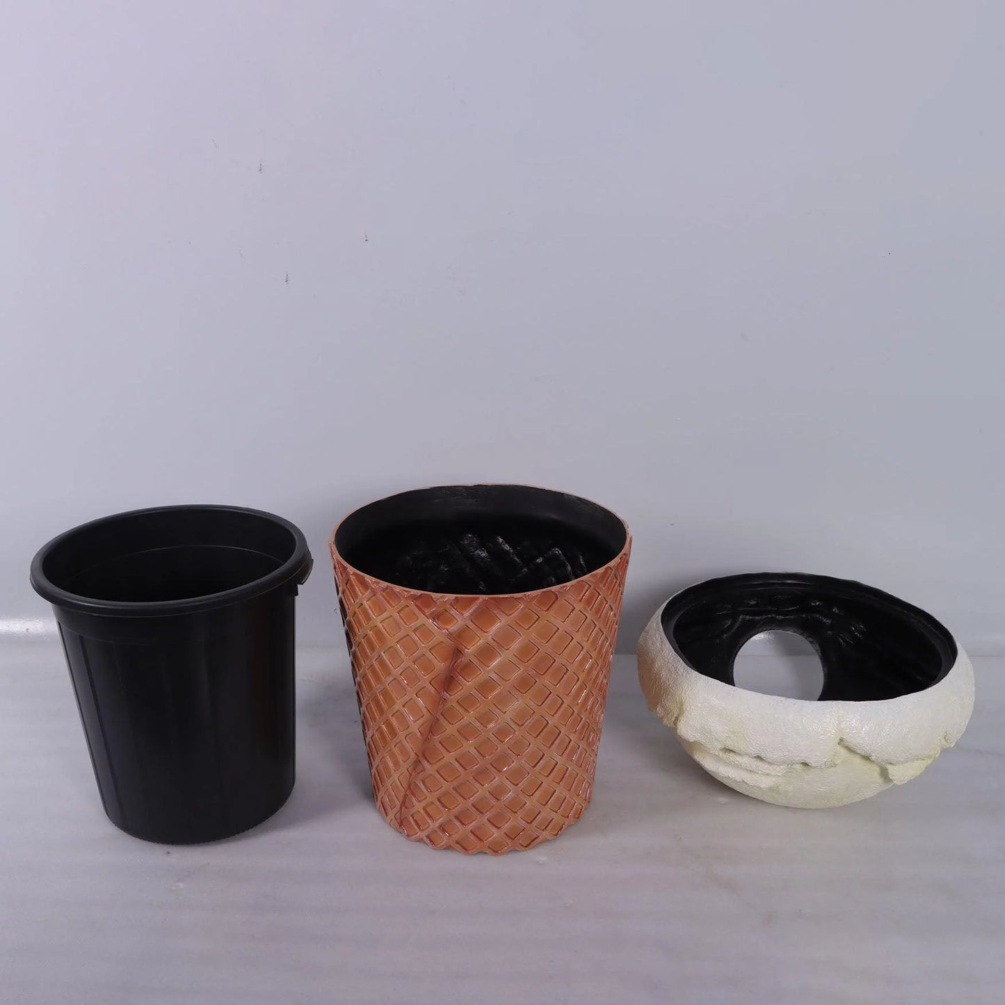 Vanilla Ice Cream Trash Can Statue