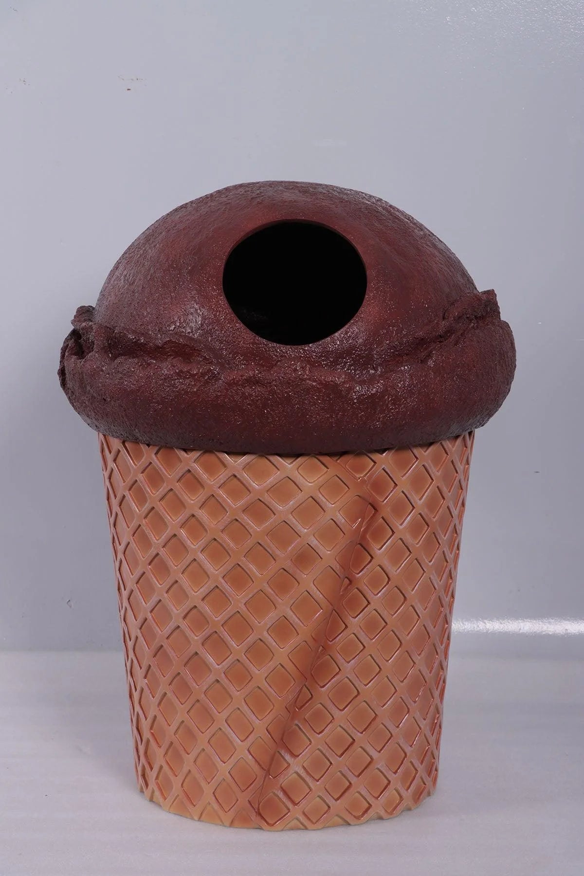 Chocolate Ice Cream Trash Can Statue