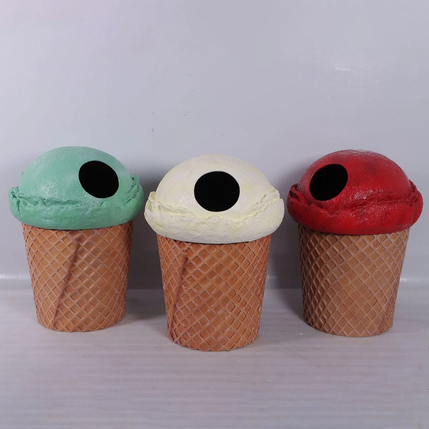 Strawberry Ice Cream Trash Can Statue