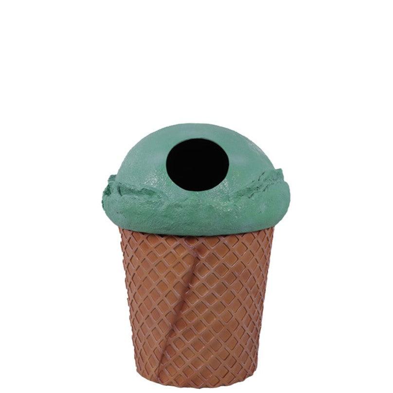 Mint Green Ice Cream Trash Can Statue