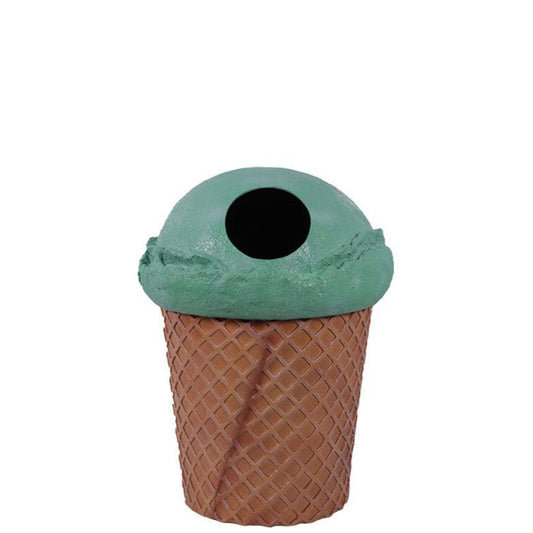 Mint Green Ice Cream Trash Can Statue