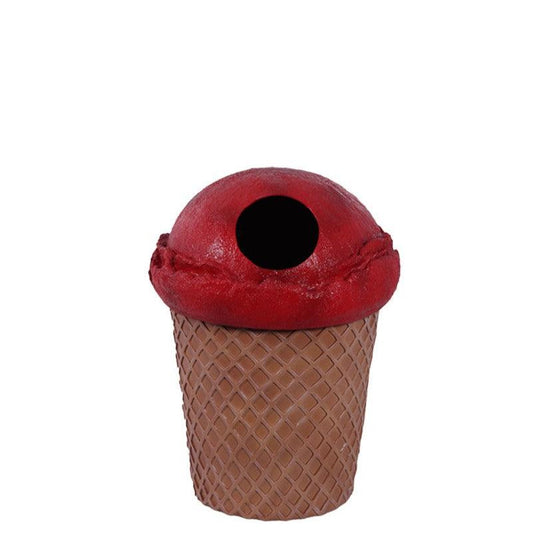 Strawberry Ice Cream Trash Can Statue