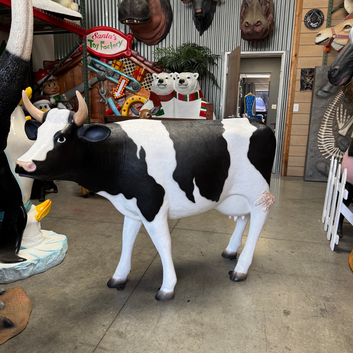 Holstein Cow Life Size Statue