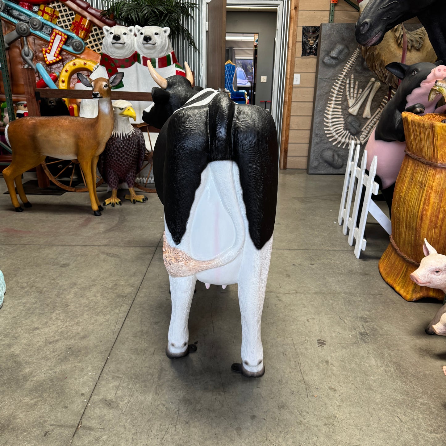 Holstein Cow Life Size Statue