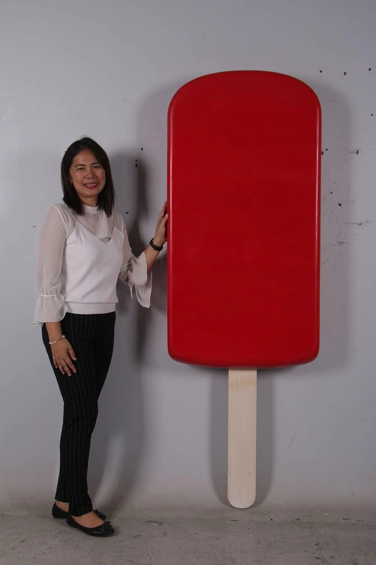 Large Hanging Red Ice Cream Popsicle Statue