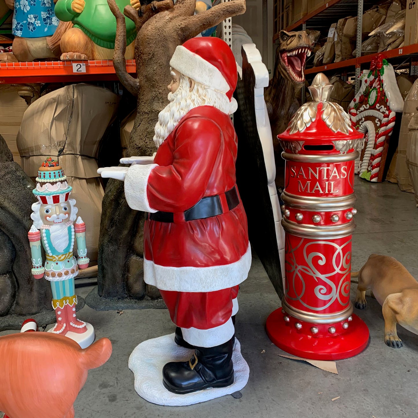 Santa Claus With Tray Statue